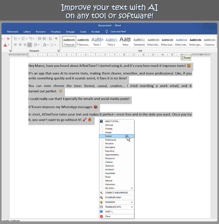 AITextTune Improve your text with AI